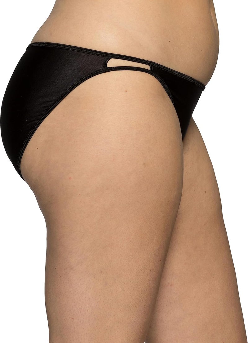 Vanity Fair Women's Illumination String Bikini Panties in Midnight Black - Silky Stretch with Satin Trim - Image 2